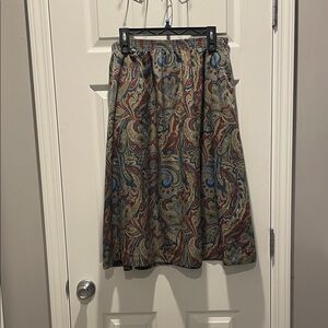 BonWorth Paisley A-Line Skirt in Red and Blue